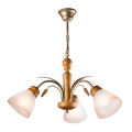 Lampadario a catena TULIPAN 3xE27/60W/230V faggio
