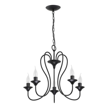 Lampadario a catena UNITY 5xE14/10W/230V nero