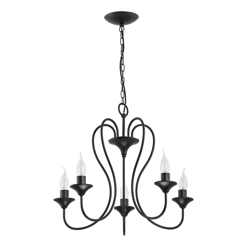 Lampadario a catena UNITY 5xE14/10W/230V nero