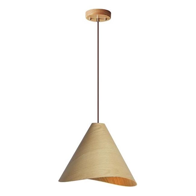 Lampadario a cavo 1xE27/60W/230V Ø 33 cm massello/rovere/legno di gomma
