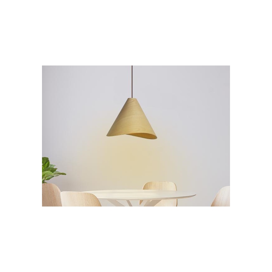 Lampadario a cavo 1xE27/60W/230V Ø 33 cm massello/rovere/legno di gomma