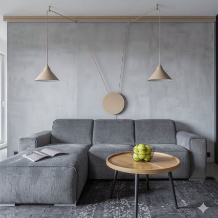 Lampadario a cavo ABRAMO 2xE27/15W/230V beige