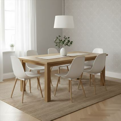 Lampadario a cavo AIDA 1xE27/60W/230V Ø 35 cm rovere/noce/bianco