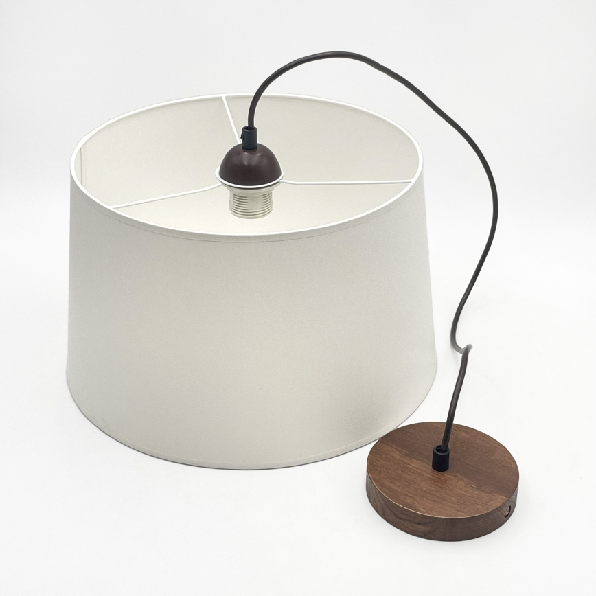 Lampadario a cavo AIDA 1xE27/60W/230V Ø 35 cm rovere/noce/bianco