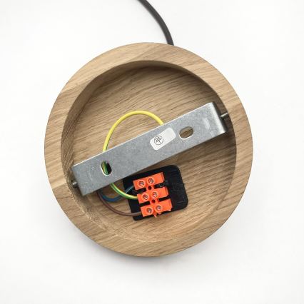 Lampadario a cavo AIDA 1xE27/60W/230V Ø 35 cm rovere/noce/bianco