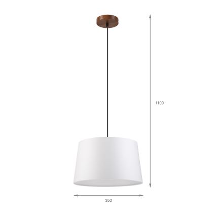 Lampadario a cavo AIDA 1xE27/60W/230V Ø 35 cm rovere/noce/bianco