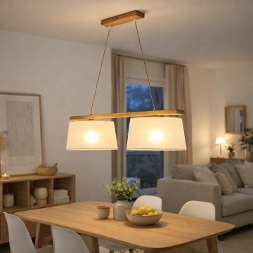 Lampadario a cavo AIDA 2xE27/60W/230V Ø 35 cm rovere