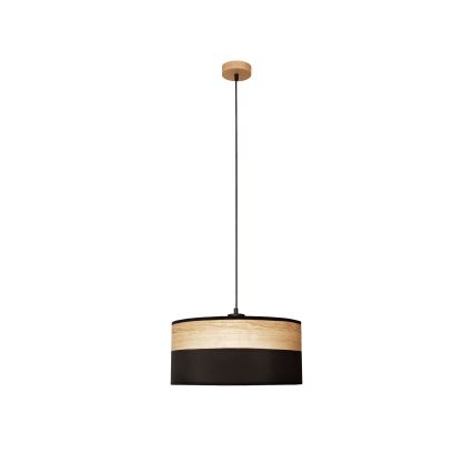 Lampadario a cavo ALBA 1xE27/15W/230V Ø 40 cm nero/marrone