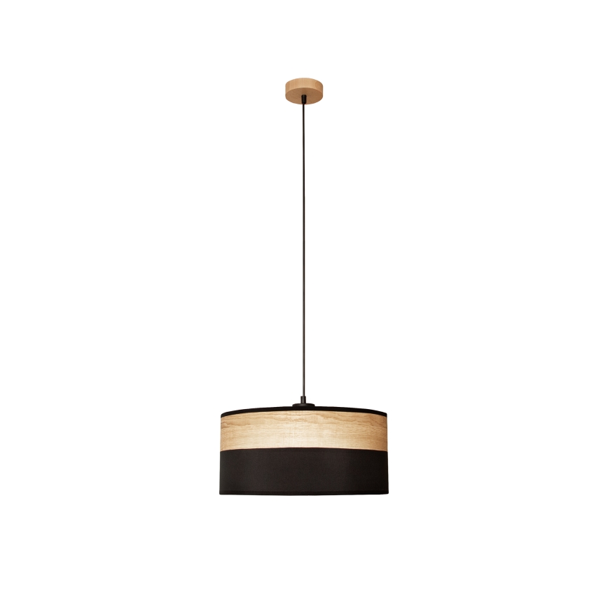 Lampadario a cavo ALBA 1xE27/15W/230V Ø 40 cm nero/marrone