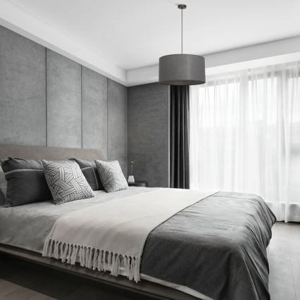 Lampadario a cavo ALBA 1xE27/15W/230V Ø 45 cm grigio