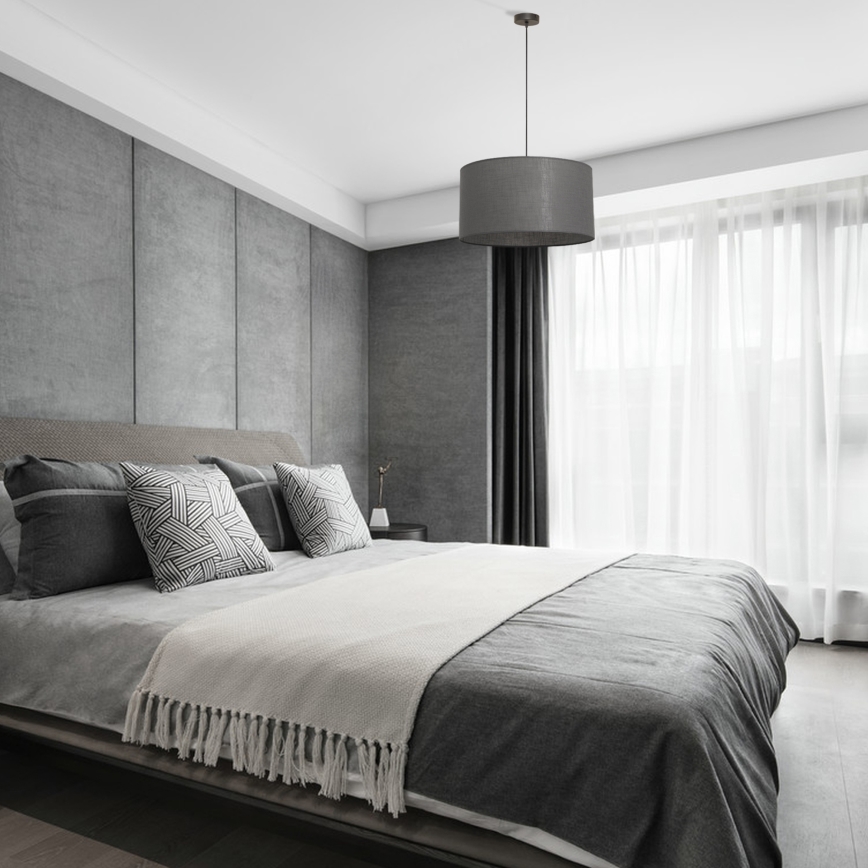 Lampadario a cavo ALBA 1xE27/15W/230V Ø 45 cm grigio