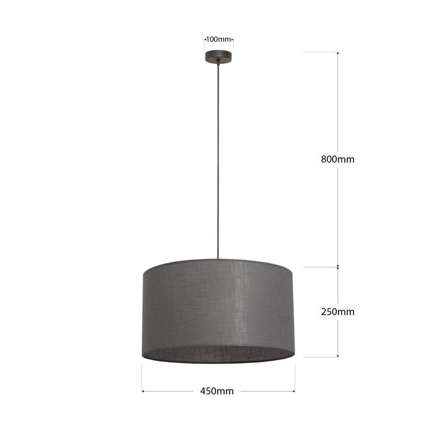 Lampadario a cavo ALBA 1xE27/15W/230V Ø 45 cm grigio
