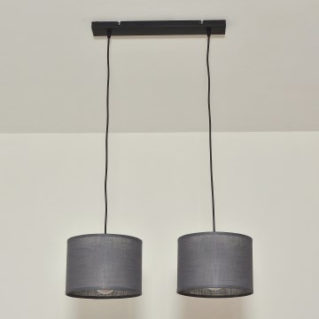 Lampadario a cavo ALBA 2xE27/15W/230V grigio