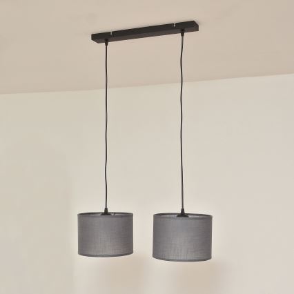 Lampadario a cavo ALBA 2xE27/15W/230V grigio