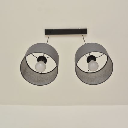 Lampadario a cavo ALBA 2xE27/15W/230V grigio