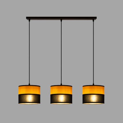 Lampadario a cavo ALBA 3xE27/15W/230V nero/marrone