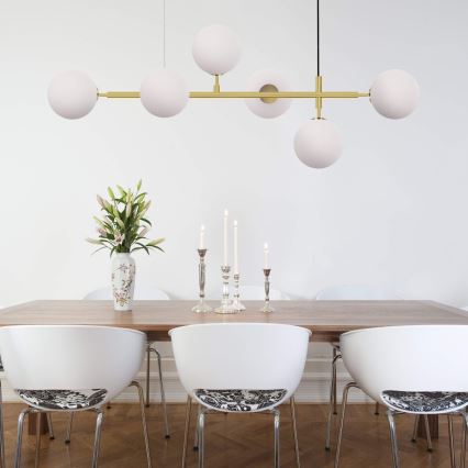 Lampadario a cavo ALISA 6xE14/40W/230V dorato