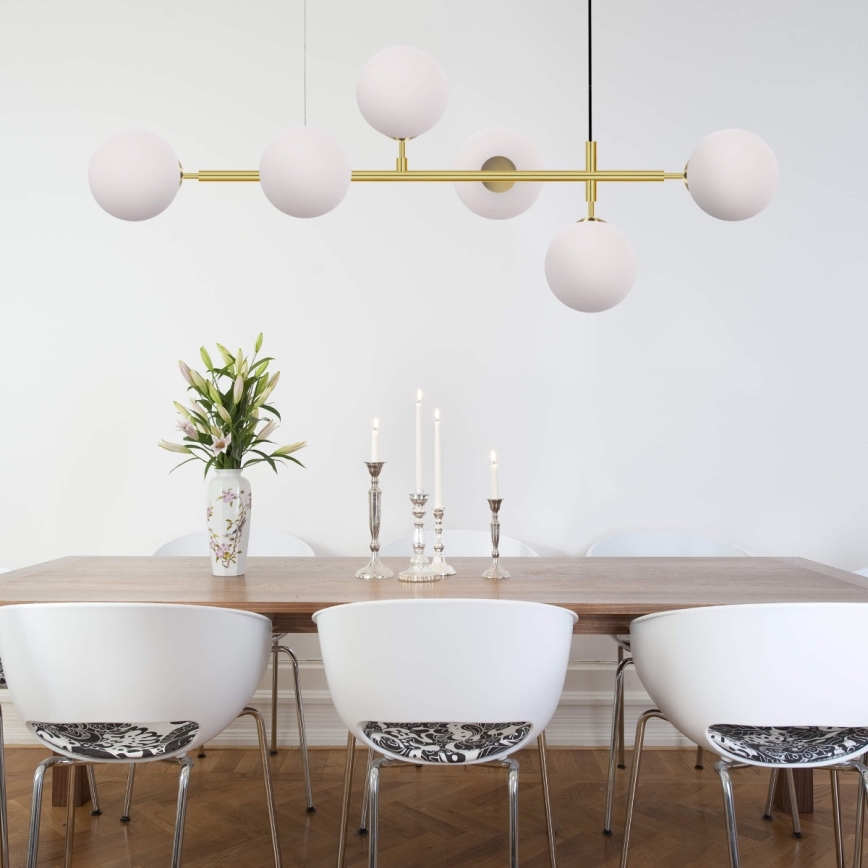 Lampadario a cavo ALISA 6xE14/40W/230V dorato