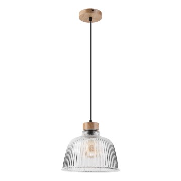 Lampadario a cavo ASTA 1xE27/60W/230V Ø 28 cm rovere