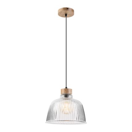 Lampadario a cavo ASTA 1xE27/60W/230V Ø 28 cm rovere