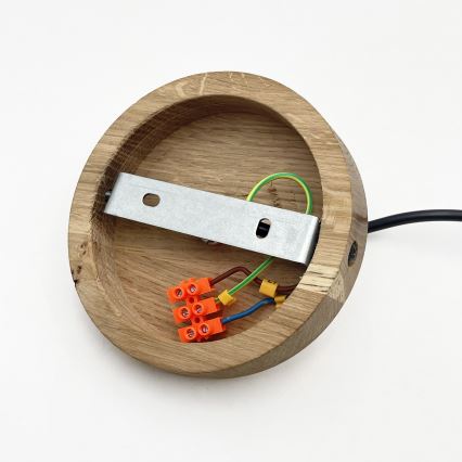 Lampadario a cavo ASTA 1xE27/60W/230V Ø 28 cm rovere