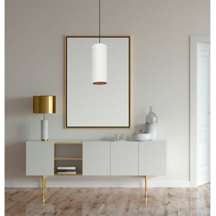 Lampadario a cavo AVALO 1xE27/60W/230V bianco/rame