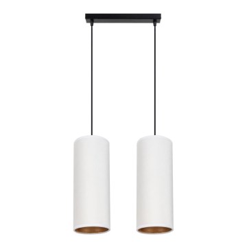 Lampadario a cavo AVALO 2xE27/60W/230V bianco/rame