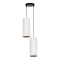 Lampadario a cavo AVALO 2xE27/60W/230V diam. 20 cm bianco/rame
