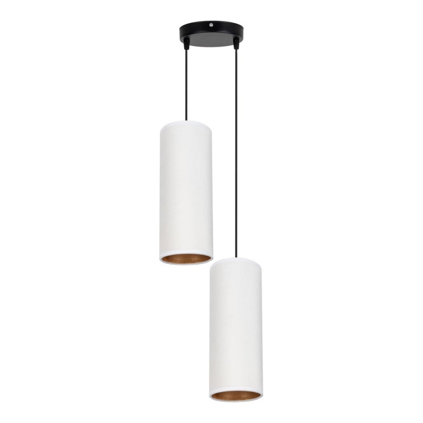 Lampadario a cavo AVALO 2xE27/60W/230V diam. 20 cm bianco/rame