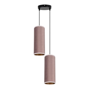 Lampadario a cavo AVALO 2xE27/60W/230V diam. 20 cm rosa/rame