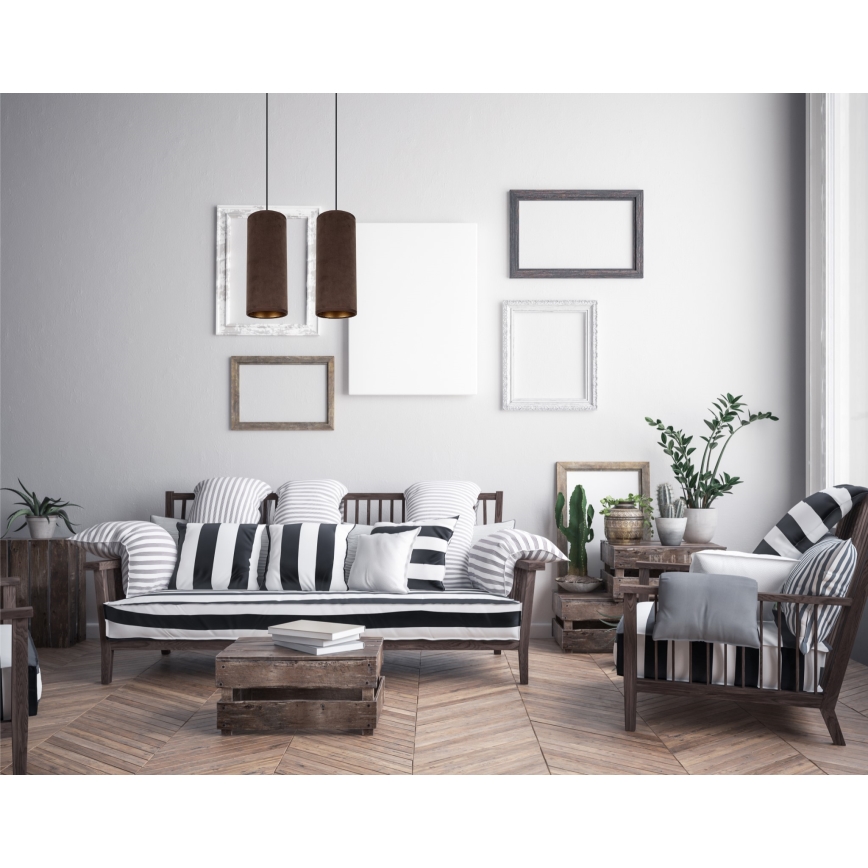 Lampadario a cavo AVALO 2xE27/60W/230V marrone/rame
