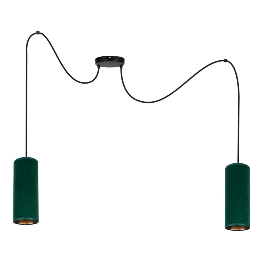 Lampadario a cavo AVALO 2xE27/60W/230V ragno verde/rame