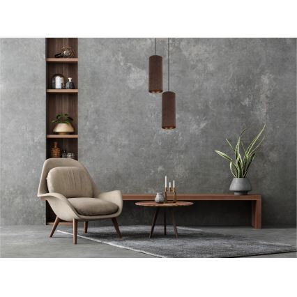 Lampadario a cavo AVALO 2xE27/60W/230V diam. 20 cm marrone/rame