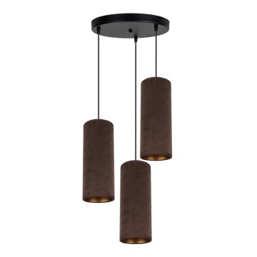Lampadario a cavo AVALO 3xE27/60W/230V diam. 35 cm marrone/rame