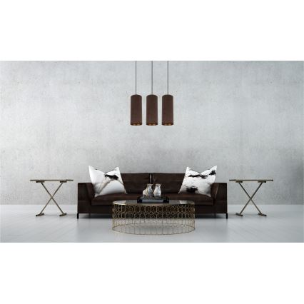 Lampadario a cavo AVALO 3xE27/60W/230V marrone/rame