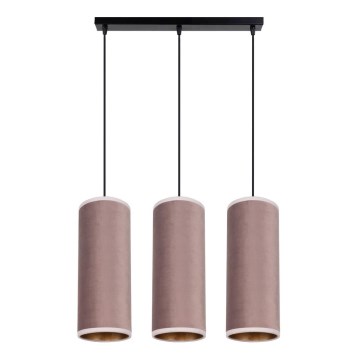 Lampadario a cavo AVALO 3xE27/60W/230V rosa/rame