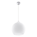 Lampadario a cavo BALL 1xE27/15W/230V Ø 30 cm bianco