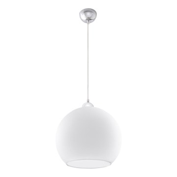 Lampadario a cavo BALL 1xE27/15W/230V Ø 30 cm bianco