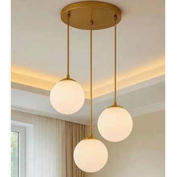 Lampadario a cavo BALLISTIC 3xE27/40W/230V dorato