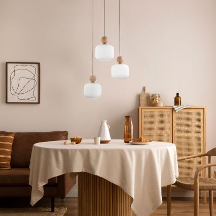 Lampadario a cavo BALLO 3xE14/10W/230V beige