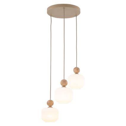 Lampadario a cavo BALLO 3xE14/10W/230V beige