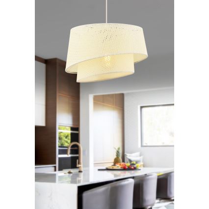 Lampadario a cavo BARETTE 1xE27/60W/230V crema