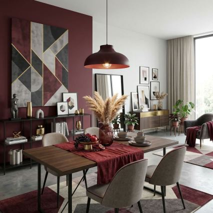 Lampadario a cavo BASCA 1xE27/15W/230V bordeaux