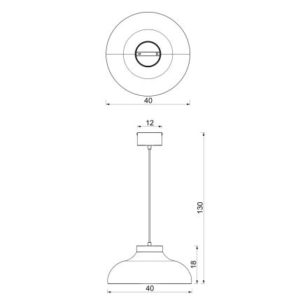 Lampadario a cavo BASCA 1xE27/15W/230V crema