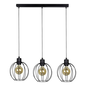 Lampadario a cavo BERIS 3xE27/60W/230V rovere