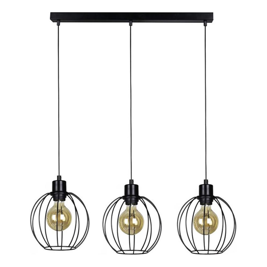 Lampadario a cavo BERIS 3xE27/60W/230V rovere