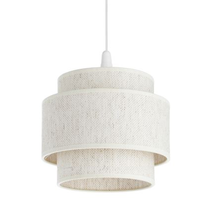 Lampadario a cavo BOHO 1xE27/60W/230V Ø 20 cm bianco