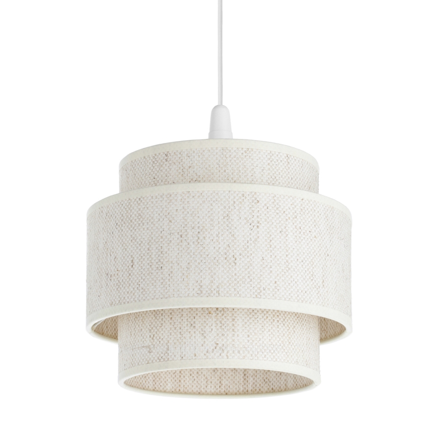 Lampadario a cavo BOHO 1xE27/60W/230V Ø 20 cm bianco
