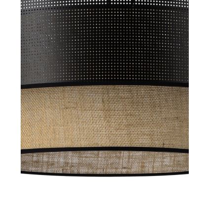 Lampadario a cavo BORHO 1xE27/60W/230V Ø 40 cm nero/iuta