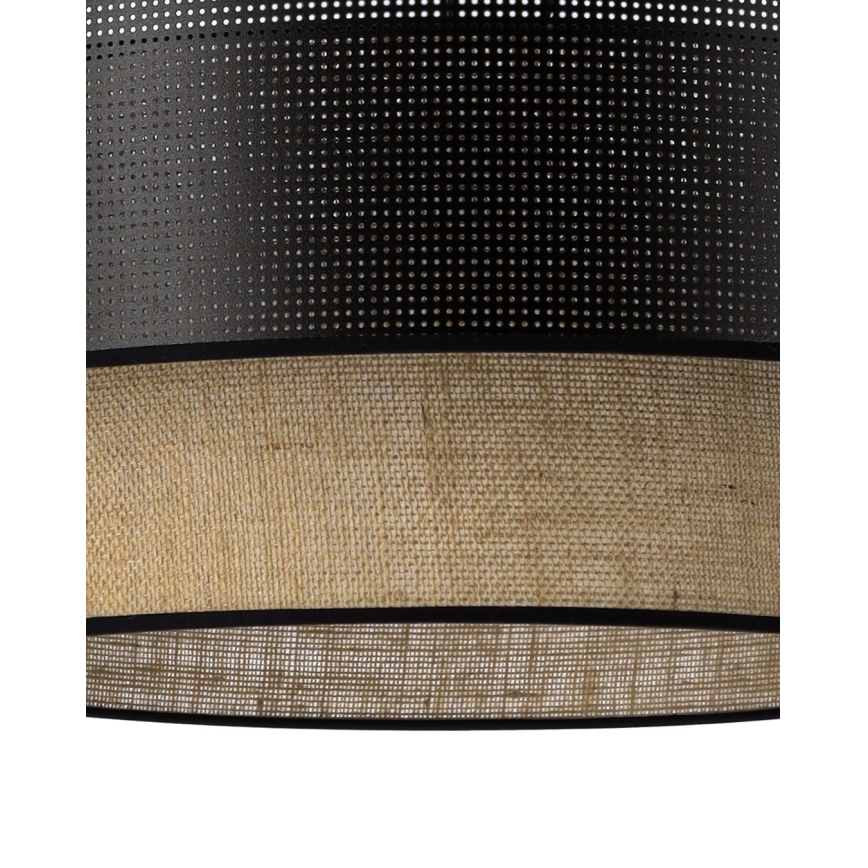 Lampadario a cavo BORHO 1xE27/60W/230V Ø 40 cm nero/iuta